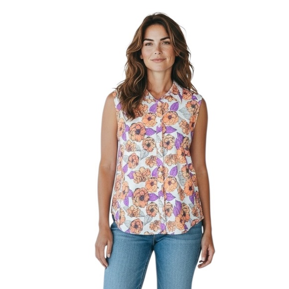 Duluth Trading Co Tops - Duluth Trading Co. Sidewinder Printed Sleeveless Gardening Shirt